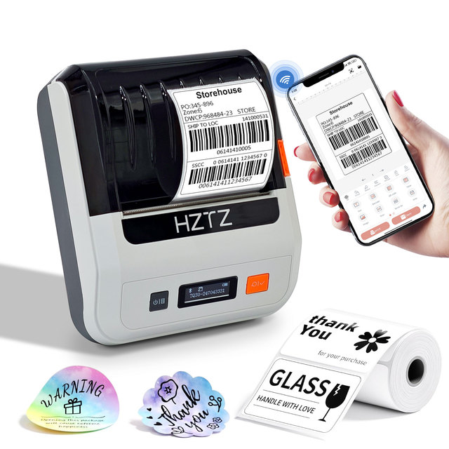 Manufacture Portable Label Printer Mini 80mm Sticker Printer Mobile Receipt Shipping 3inch Thermal Barcode Printer OEM