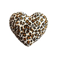 Coussin décoratif moderne en peluche douce à imprimé léopard coloré en forme de cœur pour canapé, lit et salon – OEM