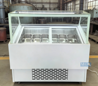 Vitrine commerciale pour yaourts coupés à la main et en gros tranches, congélateur pour glaces dures, armoire à glaces et bâtonnets glacés