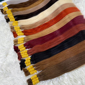 Vente en gros de produits capillaires humains en vrac cheveux indiens vierges non traités en vrac 100 extensions de cheveux humains droits naturels européens en vrac - Product Image 4