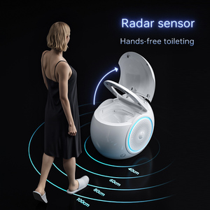 WC intelligent pour hôtel, cuvette à chasse automatique avec capteur et télécommande, drainage en S pour salle de bain, WC rond DT890SA - Product Image 3