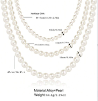 3Pcs Collier de perles d'imitation pour les femmes Collier ras du cou en fausse perle empilable pour un usage quotidien Cadeau d'anniversaire