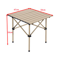 Table pliante de camping portable en aluminium pour l'extérieur, table à roulettes, facile à transporter, mobilier d'extérieur, capacité de 60 kg