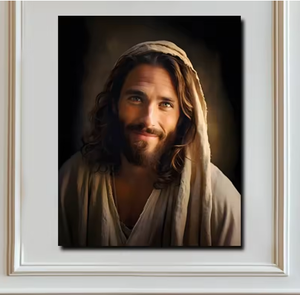 Atacado Sorridente Jesus Lona Pintura Jesus Arte Cristã <span class=keywords><strong>Wall</strong></span> Art Pastor Presente Jesus Retrato Igreja Decoração - Product Image 1