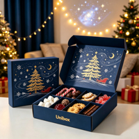 Gıda Güvenlik Bariyerli ve UV Baskılı Çikolata/Şeker/Kurabiye/Pasta Ambalajı için Özel Ekolojik Noel Gönderi Kutuları