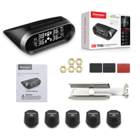 TPMS sans fil avec alimentation solaire-surveillance de la pression et de la température, supporte plusieurs pneus, avertissements visuels et sonores