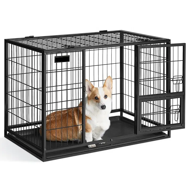 Heavy Duty Large Metal Dog Crate Pet Cage With Tray