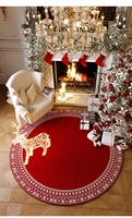 Tapis de Noël en velours cristal imprimé, motif sapin de Noël, lavable en machine, décoration festive pour la maison, chambre à coucher, chevet