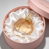 Contenant en verre ovale incurvé unique OEM pour parfum, 30ml 50ml 100ml, avec bouchon personnalisé et logo de marque estampé à chaud
