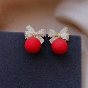 <span class=keywords><strong>Boucles</strong></span> <span class=keywords><strong>d</strong></span>'oreilles tendance pour <span class=keywords><strong>femme</strong></span>, modèle E3486-7-2, en alliage, avec nœud, perles et diamants, style papillon, pour le bureau ou la carrière, transfrontalières Europe-Amérique - Product Image 4