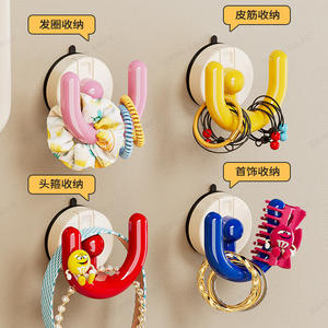 Support de rangement pour accessoires capillaires mural à ventouse, sans perçage, finition brillante, forme ronde - Product Image 5