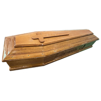Ataúd de Madera Maciza de Alto Brillo, Color Personalizado, Ecológico, Estilo Europeo, con Tallados Religiosos Latinos para Funeral Católico