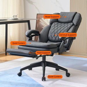 Silla Ergonómica de Oficina para el Hogar de Alta Gama, en Cuero PU, con Masaje, Altura Ajustable, Reposabrazos Reclinables, Elevación, Plegable de Aluminio - Product Image 3