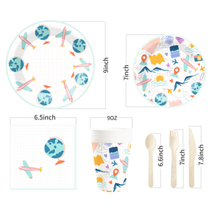 DAMAI - Vajilla Desechable Azul para Fiesta de Graduación, Decoración para Graduación, Platos, Vasos y Servilletas de Papel para Graduados - Product Image 5