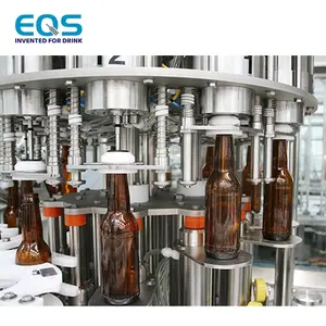 EQS 3 In 1モノブロック自動ビール充填ボトル詰め機キャップ付き