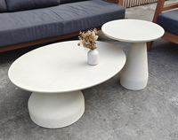 Table de jardin moderne en béton renforcé de fibres de verre, durable, imperméable, personnalisable, pour l'intérieur et l'extérieur, maison, villa