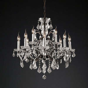 Lustre classique en cristal de fer personnalisé pour la décoration de restaurant de mariage en laiton doré d'Europe - Product Image 3