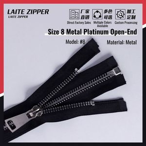 Laite 8 #   Fermetures éclair en laiton à verrouillage automatique, vente en gros, haute qualité, à extrémités ouvertes, pour vestes et manteaux, logo personnalisé, usage intensif - Product Image 4