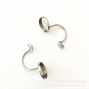 Crochets d'oreille en acier inoxydable en forme de U avec plateaux ronds, accessoires pour boucles d'oreilles DIY - Product Image 1