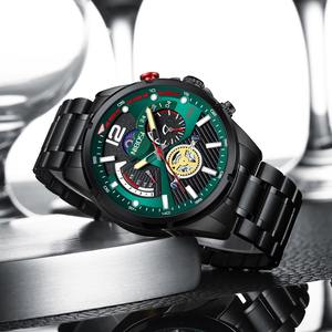 Drioshipping 2591 Montre-bracelet de luxe pour homme avec bracelet en acier inoxydable Nouveau modèle Quartz bleu Ronda Pointer Fashionable Business Style - Product Image 3