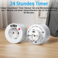 24-Stunden-Timer Europäischer Standard-Steckdosen-Timer 3680W Drehbare Zeiteinstellung LED-Anzeige Haushaltsgeräte-Zeitschaltuhr
