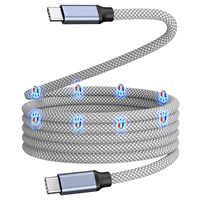 Portable 1M Micro Adaptateur À Remontage Automatique 240W Chargeur De Téléphone Intelligent Cordon Aimant USB Type C Charge Rapide Magnétique Android Nylon