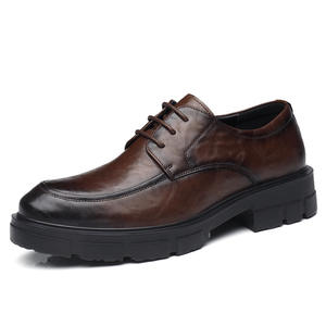 Zapatos Oxford Formales de Negocios para Hombre con Elevador Interno de 10CM, Diseño Antideslizante, de Caña Baja, con Cordones, Suela Gruesa y Transpirables, Ideales para Novios - Product Image 6