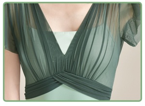 Maillot Clásico Verde Frijol <span class=keywords><strong>de</strong></span> Manga Corta para Mujer, Ropa <span class=keywords><strong>de</strong></span> Ballet, Traje <span class=keywords><strong>de</strong></span> Bailarina, Top <span class=keywords><strong>de</strong></span> Yoga con Encaje - Product Image 3