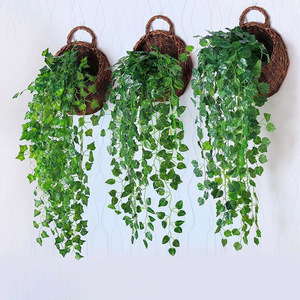 Plantes artificielles suspendues, lierre vert, fleurs en soie plastique, décoration murale, verdure d'intérieur - Product Image 1