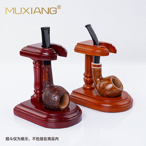 Muxiang Wooden <b>Pipe</b> Rack Single Bowl Support Upright Holder Durable Smoking <b>Pipe</b> <b>Stand</b> - Product Image 2