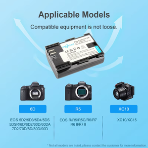 Ringteam LP-E6 Li-Ion交換用バッテリーCanon 5D Mark II、III、7D、60D、6D DSLRカメラ (7.4V、2200mAh) - Product Image 6