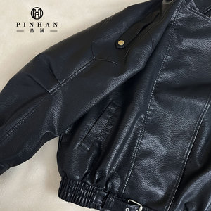 Chaqueta impermeable de cuero PU diseñada para <span class=keywords><strong>hombre</strong></span>, abrigo de piel de conejo de imitación compuesto interno para <span class=keywords><strong>hombre</strong></span>, tapeta ancha a prueba de viento - Product Image 4