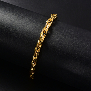 bulk <b>gold</b> polished twisted glossy luxurious minimalist <b>solid</b> sleek fashion chain link stainless steel wholesale luxe bracelet - Product Image 4