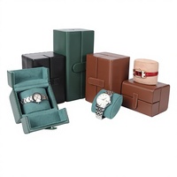 Boîte à montres en cuir de vachette faite à la main, double ouverture, multi-emplacements, personnalisable en usine, emballage cadeau pour homme avec logo