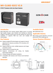 Nouvelle caméra de numérisation linéaire HIK ROBOT MV-CL083-92CC, caméra de numérisation linéaire couleur 8K 7m avec interface Camera Link - Product Image 4
