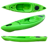 Kayak monoplace en HDPE Canoë de loisir, kayak à rames, bateau avec gouvernail et pagaie