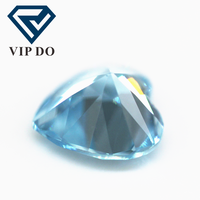 Pierre précieuse en zircon cubique aigue-marine de qualité 5A, taille cœur, 3x3mm-12x12mm