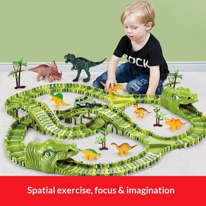 Juguetes <span class=keywords><strong>de</strong></span> Pista <span class=keywords><strong>de</strong></span> Dinosaurios DIY, 320 Piezas, Coche Eléctrico sobre Rieles, Combinación Libre, <span class=keywords><strong>Juegos</strong></span> <span class=keywords><strong>de</strong></span> Desarrollo, Rompecabezas Mágico, Set <span class=keywords><strong>de</strong></span> Pista <span class=keywords><strong>de</strong></span> 7.5cm, Paraíso <span class=keywords><strong>de</strong></span> Dinosaurios - Product Image 2