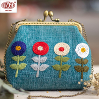 Dompet portabel bordir, grosir elegan untuk acara Formal gaya Vintage ukuran kecil