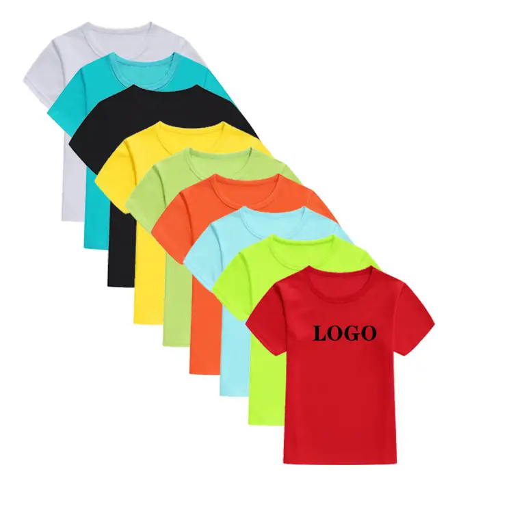 2022 Children Short Sleeve Custom Logo Printing 100% Polyester Plain Blank Kids Baby Girl Boy T shirts
