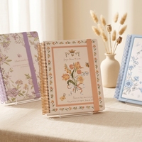 Cuaderno Espiral A4 con Hojas Sueltas y Diseño Floral, Tapa Dura, 100 Hojas, con Laminado UV/Impresión Digital, Personalizable, para Regalo