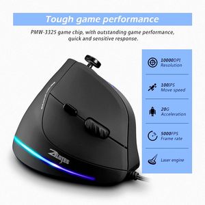Ratón de Juego Vertical Programable C-18 Personalizado con Joystick, Cableado, RGB, 11 Botones, 10000 DPI, PMW3325, Ratón Óptico para <span class=keywords><strong>PC</strong></span> <span class=keywords><strong>Gamer</strong></span> - Product Image 4