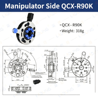 Changeur d'outils rapide pour robot QCX-90, 15 kg, changeur d'outils automatique avec module de signalisation pour bras robotique