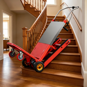 Chariot de transfert de patient motorisé robuste pliable pour escaliers avec 4 roues et batterie intégrée - Product Image 1