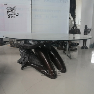 Statue de sirène grandeur nature en bronze, sculpture d'art moderne BLVE, décoration d'intérieur, femme <span class=keywords><strong>nue</strong></span> sexy, table basse pour jardin - Product Image 5