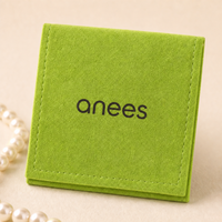 Pochette de rangement pour bijoux en suède miniature 8*8cm, logo personnalisé imprimé, sac de luxe pour bagues et colliers