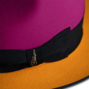Purple Wool Fedora <b>Hat</b> With Black <b>Band</b> And Orange Trim 56-58CM Unisex Adult Fashion Casual Style - Product Image 4