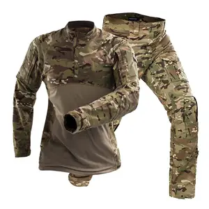 GAF高品質91% コットンニット通気性シャツとパンツカモフラージュフロッグスーツ屋外戦闘戦術ユニフォーム