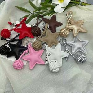 Fashionable Colorful Five-pointed Star Leather Pendant for New Style Star Hanger Keychain - Product Image 2