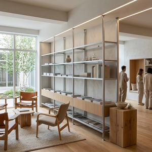 Floor-to-ceiling Partition <strong>Shelves</strong> Aluminum Profile Display Racks and <strong>Collection</strong> Display Cabinet for Fine Art Business Display - Product Image 4